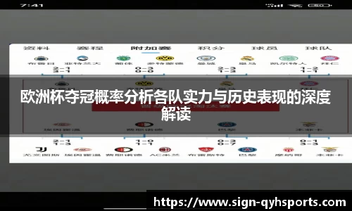 欧洲杯夺冠概率分析各队实力与历史表现的深度解读